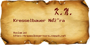 Kresselbauer Nóra névjegykártya
